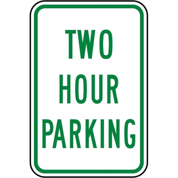 Vinyl Stickers - Two Hour Parking Sign - Safety and Warning Warehouse Signs Stickers - 3.5" x 5" - 3 Pack