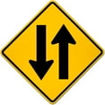 thumbnail image 1 of Vinyl Stickers - Two Way Street Sign - Safety and Warning Warehouse Signs Stickers - 10" x 7" - 10 Pack, 1 of 5
