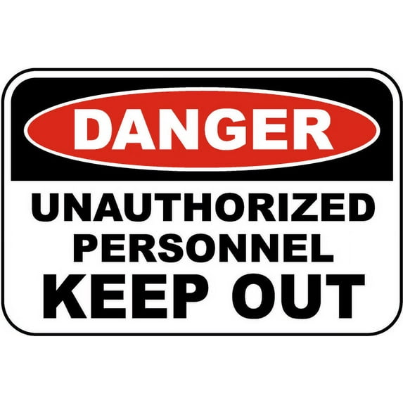 Vinyl Stickers - Unauthorized Personnel Sign - Safety and Warning Warehouse Signs Stickers - 10" x 7" - 6 Pack
