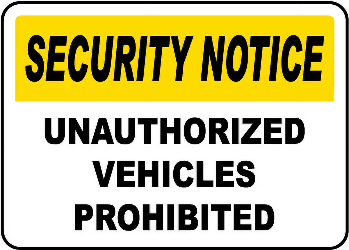 Unauthorised Sticker Vinyl Stickers - Unauthorized Vehicles Prohibited Sign - Safety and ...
