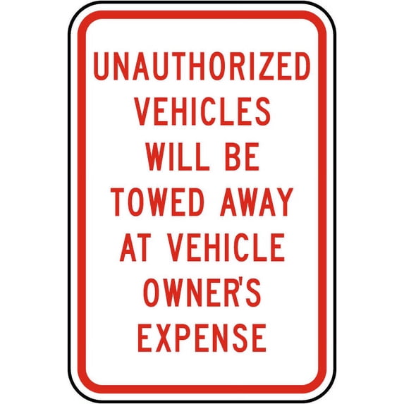 Vinyl Stickers - Unauthorized Vehicles Towed Sign S7 - Safety and Warning Warehouse Signs Stickers - 13" x 9" - 3 Pack