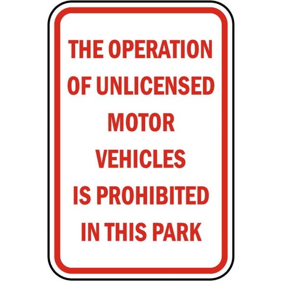 Vinyl Stickers - Unlicensed Vehicles Prohibited Sign - Safety and Warning Warehouse Signs Stickers - 13" x 9" - 6 Pack