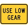 thumbnail image 1 of Vinyl Stickers - Use Low Gear (Plaque) - Safety and Warning Warehouse Signs Stickers - 3.5" x 5" - 10 Pack, 1 of 5