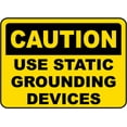 thumbnail image 1 of Vinyl Stickers - Use Static Grounding Devices Sign - Safety and Warning Warehouse Signs Stickers - 18" x 24" - 6 Pack, 1 of 5