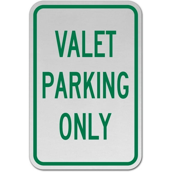 Vinyl Stickers - Valet Parking Only Sign 3 - Safety and Warning Warehouse Signs Stickers - 18" x 24" - 10 Pack