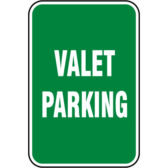 Vinyl Stickers - Valet Parking Sign 5 - Safety and Warning Warehouse Signs Stickers - 13" x 9" - 6 Pack