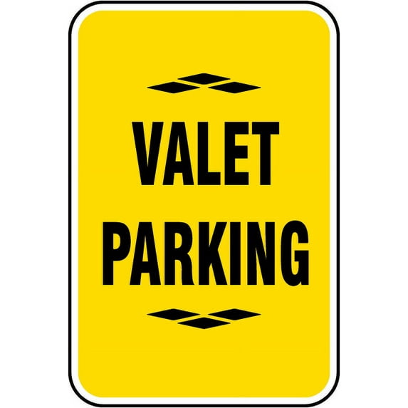 Vinyl Stickers - Valet Parking Sign 8 - Safety and Warning Warehouse Signs Stickers - 18" x 24" - 6 Pack