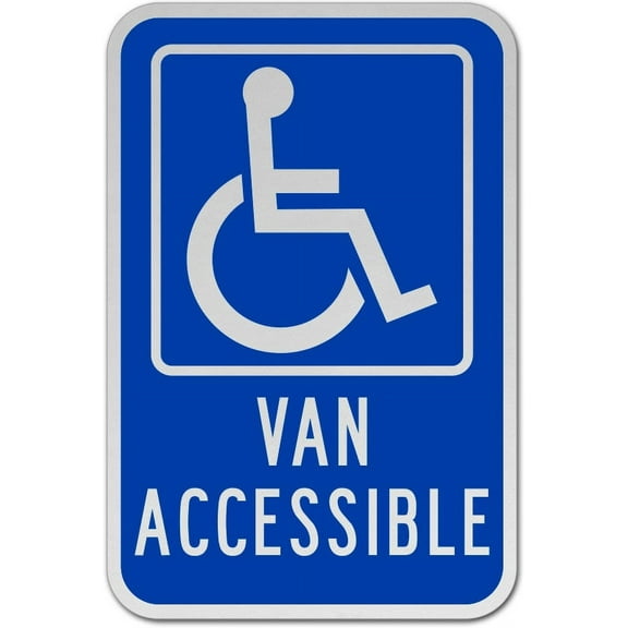 Vinyl Stickers - Van Accessible Parking Sign - Safety and Warning Warehouse Signs Stickers - 3.5" x 5" - 3 Pack