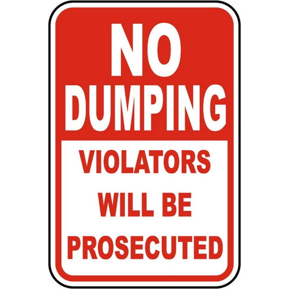 Vinyl Stickers - Violators Prosecuted No Dumping Sign 3 - Safety and Warning Warehouse Signs Stickers - 24" x 30" - 3 Pack