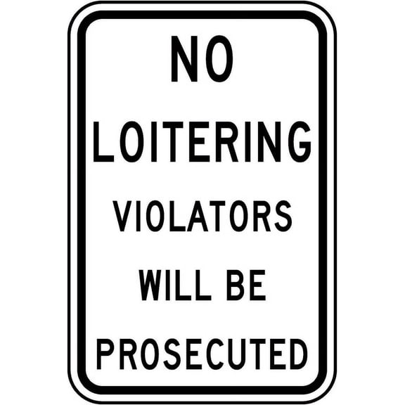 Vinyl Stickers - Violators Prosecuted No Loitering Sign 4 - Safety and Warning Warehouse Signs Stickers - 24" x 30" - 3 Pack