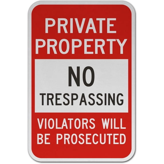 Vinyl Stickers - Violators Prosecuted No Trespassing Sign 1 - Safety and Warning Warehouse Signs Stickers - 13" x 9" - 10 Pack