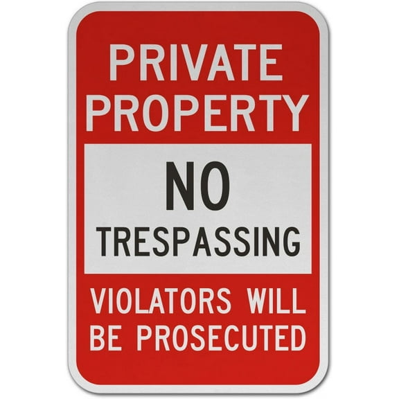 Vinyl Stickers - Violators Prosecuted No Trespassing Sign 1 - Safety and Warning Warehouse Signs Stickers - 3.5" x 5" - 3 Pack
