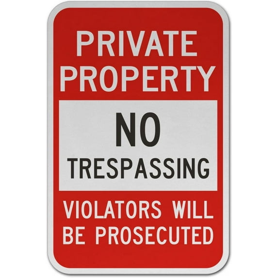 Vinyl Stickers - Violators Prosecuted No Trespassing Sign 1 - Safety and Warning Warehouse Signs Stickers - 3.5" x 5" - 3 Pack