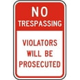 thumbnail image 1 of Vinyl Stickers - Violators Prosecuted No Trespassing Sign 2 - Safety and Warning Warehouse Signs Stickers - 3.5" x 5" - 3 Pack, 1 of 5