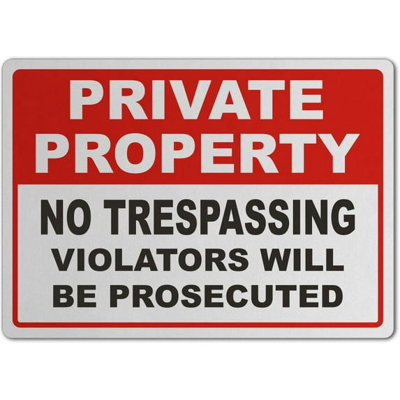 Vinyl Stickers - Violators Prosecuted No Trespassing Sign 8 - Safety and Warning Warehouse Signs Stickers - 10" x 7" - 6 Pack