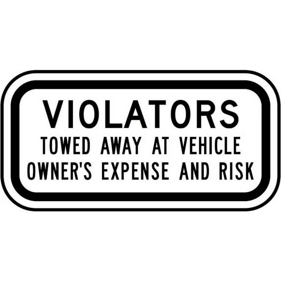 Vinyl Stickers - Violators Towed Away Sign U4 - Safety and Warning Warehouse Signs Stickers - 24" x 30" - 6 Pack