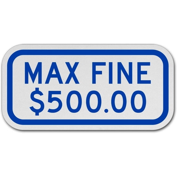 Vinyl Stickers - Virginia Fine $500 Max Sign - Safety and Warning Warehouse Signs Stickers - 13" x 9" - 3 Pack