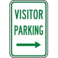thumbnail image 1 of Vinyl Stickers - Visitor Parking (Right Arrow Sign) U9 - Safety and Warning Warehouse Signs Stickers - 10" x 7" - 10 Pack, 1 of 5
