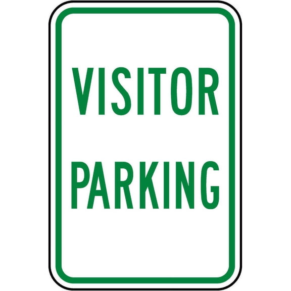 Vinyl Stickers - Visitor Parking Sign V4 - Safety and Warning Warehouse Signs Stickers - 3.5" x 5" - 6 Pack