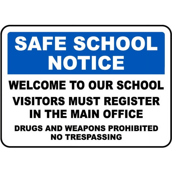 Vinyl Stickers - Visitors Register at Main Office Sign - Safety and Warning Warehouse Signs Stickers - 3.5" x 5" - 10 Pack