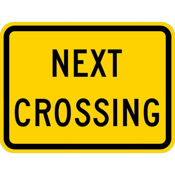 Vinyl Stickers - W10-14P-Next Crossing Sign - Safety and Warning Warehouse Signs Stickers - 10" x 7" - 6 Pack