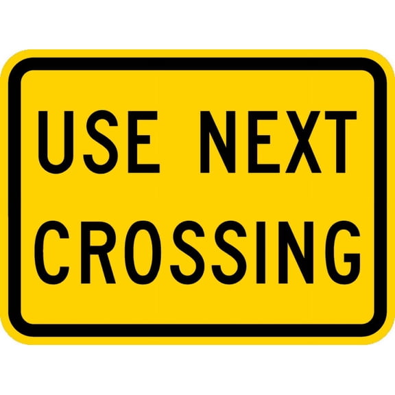 Vinyl Stickers - W10-14aP-Use Next Crossing Sign (Plaque) - Safety and Warning Warehouse Signs Stickers - 13" x 9" - 10 Pack