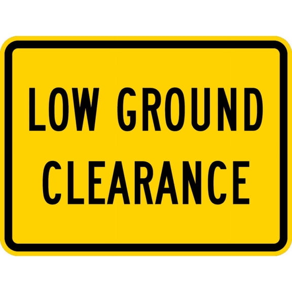 Vinyl Stickers - W10-5P-Low Ground Clearance Sign (Plaque) - Safety and Warning Warehouse Signs Stickers - 3.5" x 5" - 3 Pack