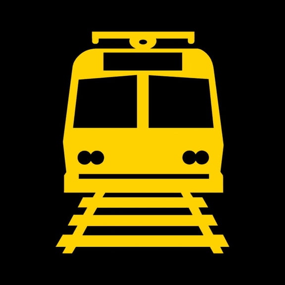 Vinyl Stickers - W10-7-Light Rail Activated Blank-Out Symbol Sign - Safety and Warning Warehouse Signs Stickers - 3.5" x 5" - 6 Pack