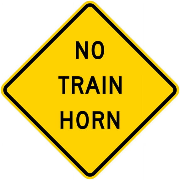 Vinyl Stickers - W10-9-No Train Horn Sign - Safety and Warning Warehouse Signs Stickers - 13" x 9" - 3 Pack