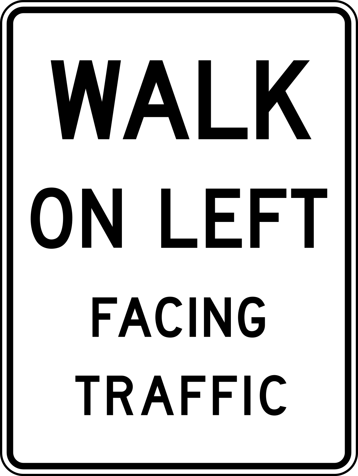 Vinyl Stickers - Walk on Left Facing Traffic - Safety and Warning ...
