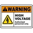 thumbnail image 1 of Vinyl Stickers - Warning Authorized Personnel Only Sign - Safety and Warning Warehouse Signs Stickers - 13" x 9" - 10 Pack, 1 of 5