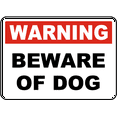 thumbnail image 1 of Vinyl Stickers - Warning Beware of Dog Sign - Safety and Warning Warehouse Signs Stickers - 10" x 7" - 6 Pack, 1 of 5