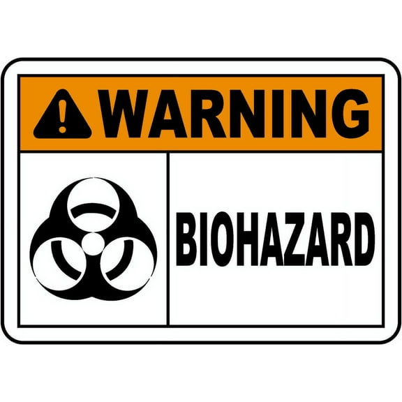 Vinyl Stickers - Warning Biohazard Sign - Safety and Warning Warehouse Signs Stickers - 3.5" x 5" - 3 Pack