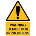 thumbnail image 1 of Vinyl Stickers - Warning Demolition in Progress Sign - Safety and Warning Warehouse Signs Stickers - 3.5" x 5" - 6 Pack, 1 of 5