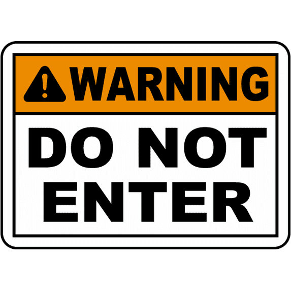 Vinyl Stickers - Warning Do Not Enter Sign - Safety and Warning Warehouse Signs Stickers - 13" x 9" - 3 Pack