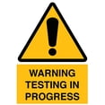 thumbnail image 1 of Vinyl Stickers - Warning Testing in Progress Sign - Safety and Warning Warehouse Signs Stickers - 18" x 24" - 6 Pack, 1 of 5