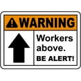 thumbnail image 1 of Vinyl Stickers - Warning Workers Above Be Alert Sign X4 - Safety and Warning Warehouse Signs Stickers - 18" x 24" - 3 Pack, 1 of 5
