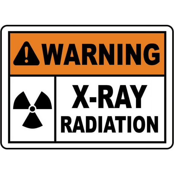 Vinyl Stickers - Warning X-Ray Radiation Sign - Safety and Warning Warehouse Signs Stickers - 3.5" x 5" - 3 Pack