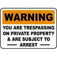 thumbnail image 1 of Vinyl Stickers - Warning You are Trespassing Sign - Safety and Warning Warehouse Signs Stickers - 24" x 30" - 6 Pack, 1 of 5