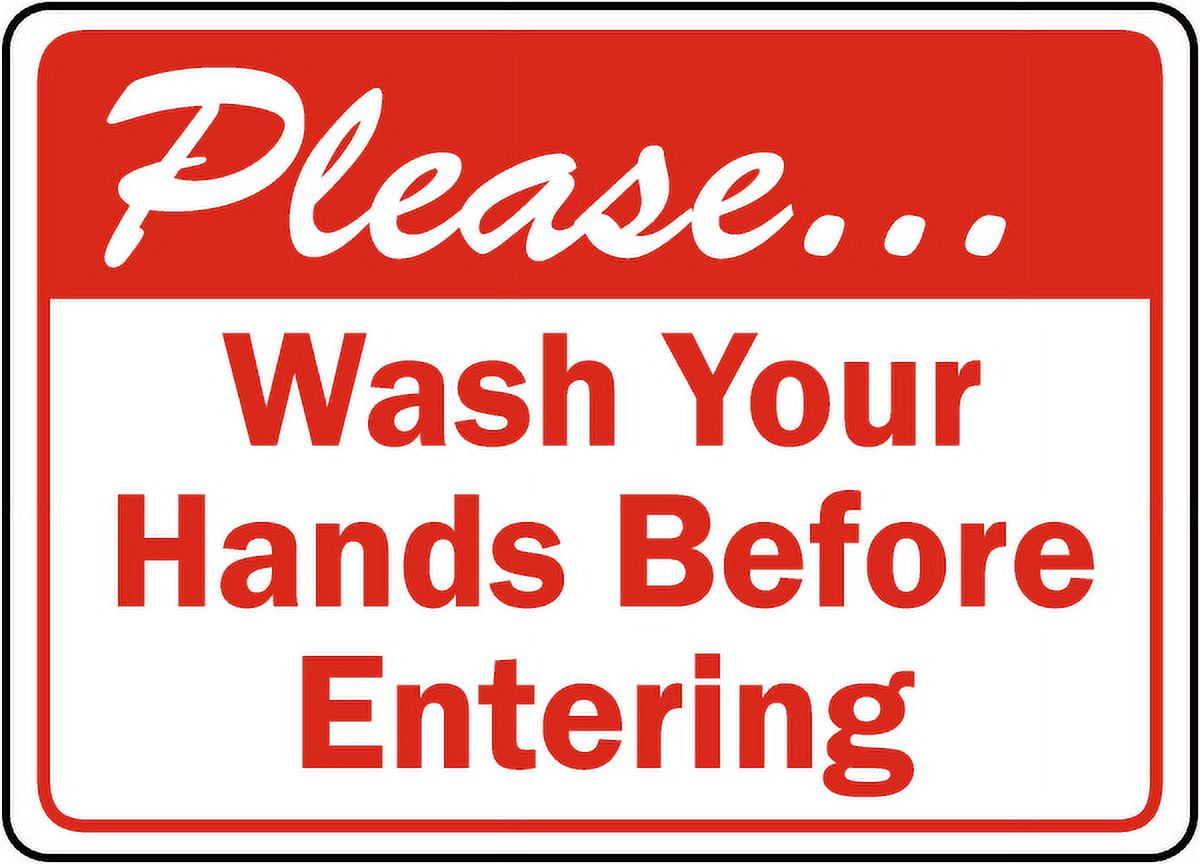 Vinyl Stickers Wash Your Hands Before Entering Sign X8 Safety and