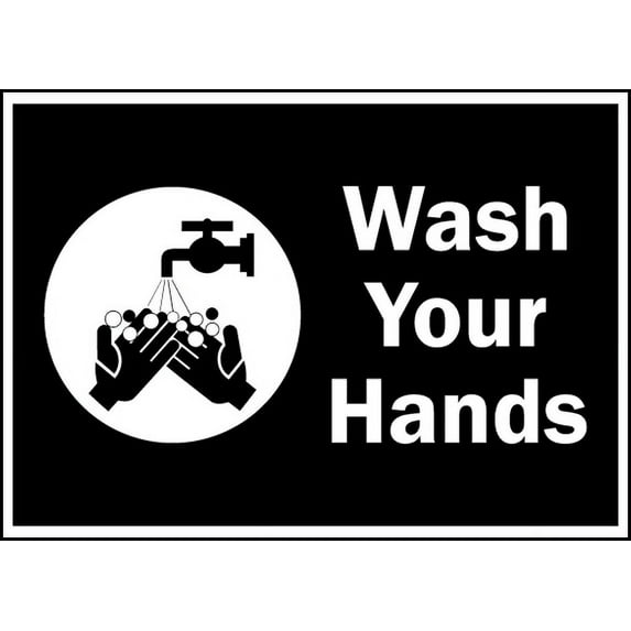 Vinyl Stickers - Wash Your Hands Sign - Safety and Warning Warehouse Signs Stickers - 10" x 7" - 10 Pack