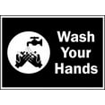 thumbnail image 1 of Vinyl Stickers - Wash Your Hands Sign - Safety and Warning Warehouse Signs Stickers - 3.5" x 5" - 10 Pack, 1 of 5