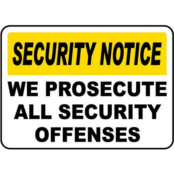 Vinyl Stickers - We Prosecute All Offenses Sign - Safety and Warning Warehouse Signs Stickers - 18" x 24" - 10 Pack