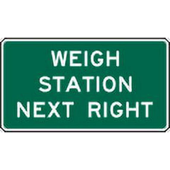 Vinyl Stickers - Weigh Station Next Right Sign - Safety and Warning Warehouse Signs Stickers - 18" x 24" - 3 Pack
