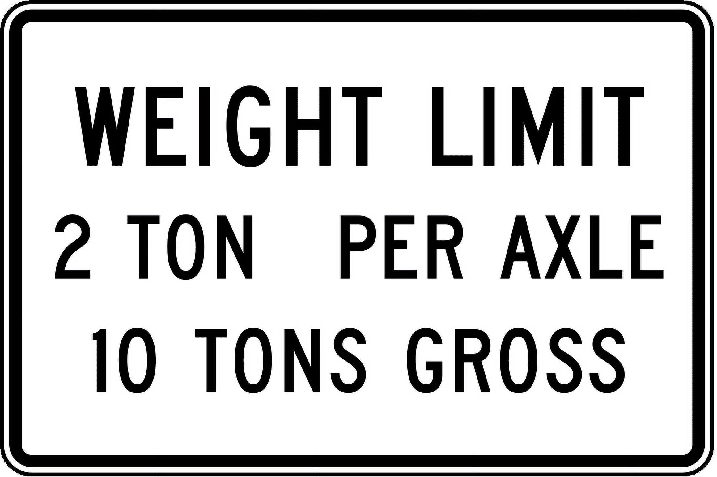 Vinyl Stickers Weight Limit with per axle and Gross Safety and