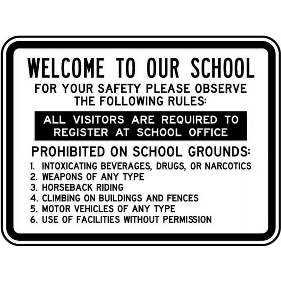 Vinyl Stickers - Welcome to Our School Sign - Safety and Warning Warehouse Signs Stickers - 13" x 9" - 6 Pack