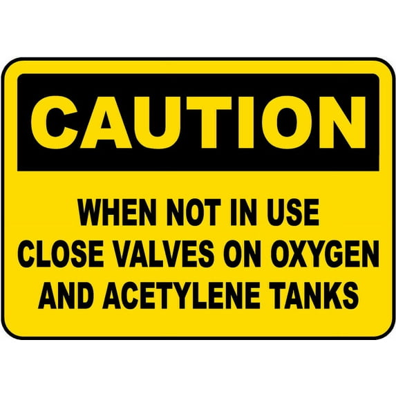 Vinyl Stickers - When Not in Use Close Valves Sign - Safety and Warning Warehouse Signs Stickers - 13" x 9" - 6 Pack