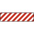 thumbnail image 1 of Vinyl Stickers - White/Red Striped Floor Sign - Safety and Warning Warehouse Signs Stickers - 13" x 9" - 6 Pack, 1 of 5