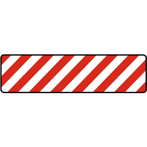 Vinyl Stickers - White/Red Striped Floor Sign - Safety and Warning Warehouse Signs Stickers - 18" x 24" - 3 Pack