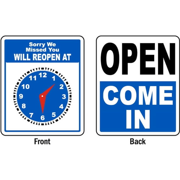 Vinyl Stickers - Will Reopen at/Open Come in Sign - Safety and Warning Warehouse Signs Stickers - 18" x 24" - 3 Pack